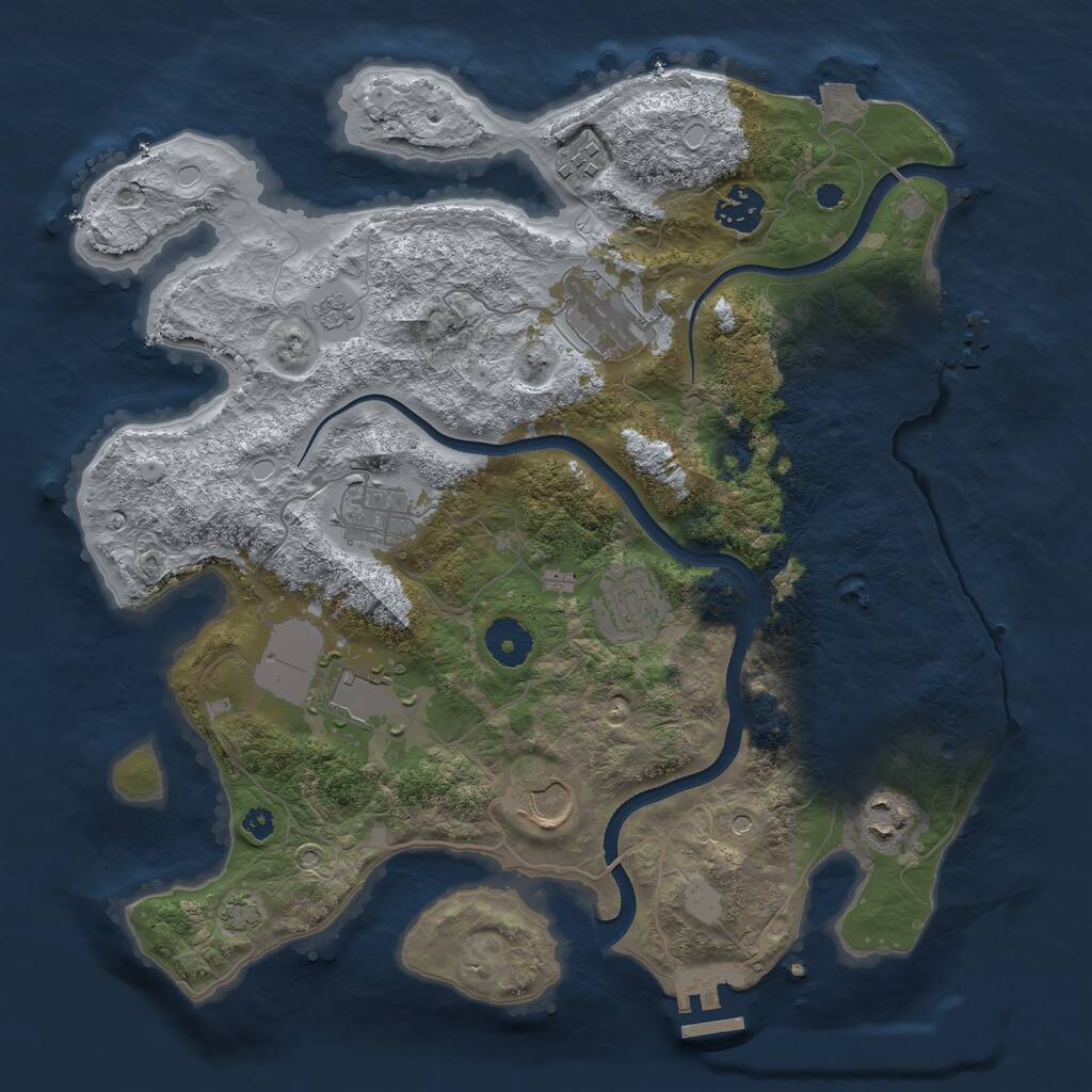 Rust Map: Procedural Map, Size: 3500, Seed: 819540833, 14 Monuments