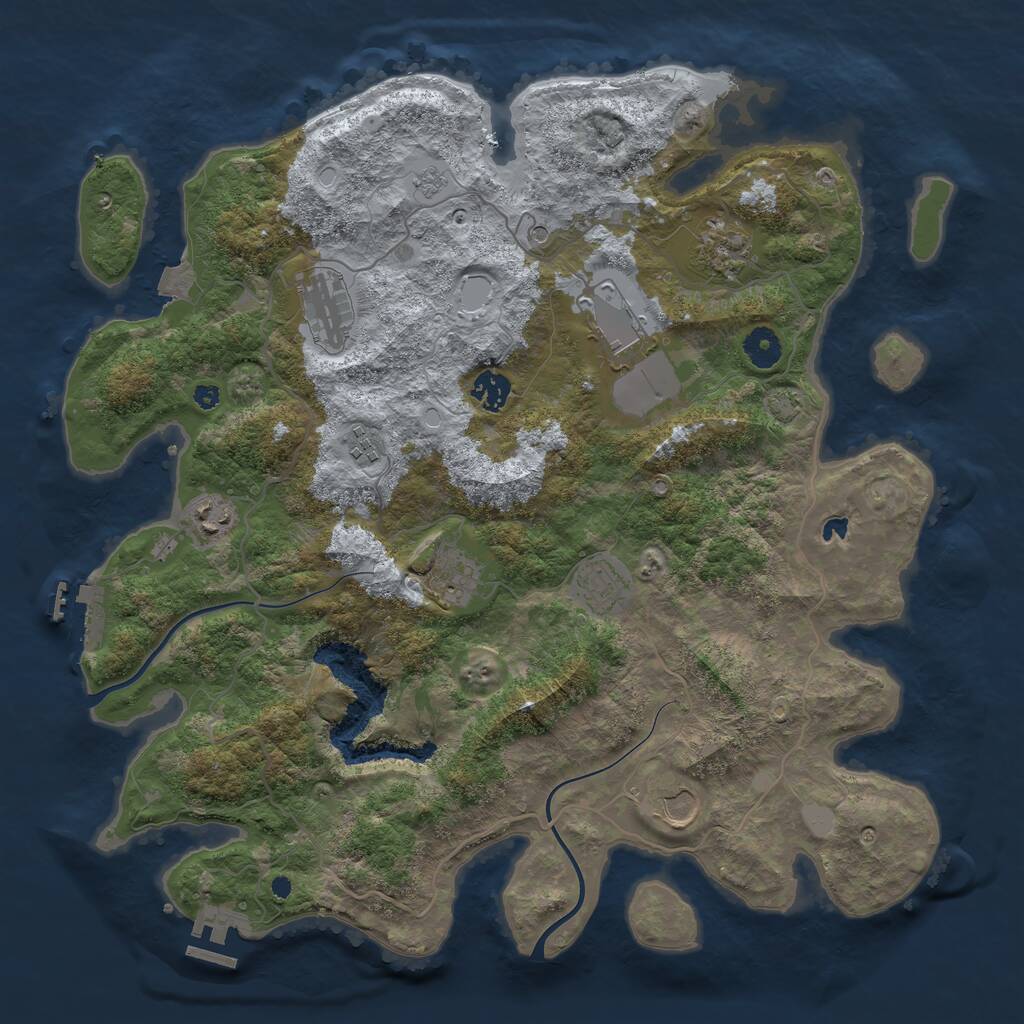Rust Map: Procedural Map, Size: 4000, Seed: 36545, 15 Monuments
