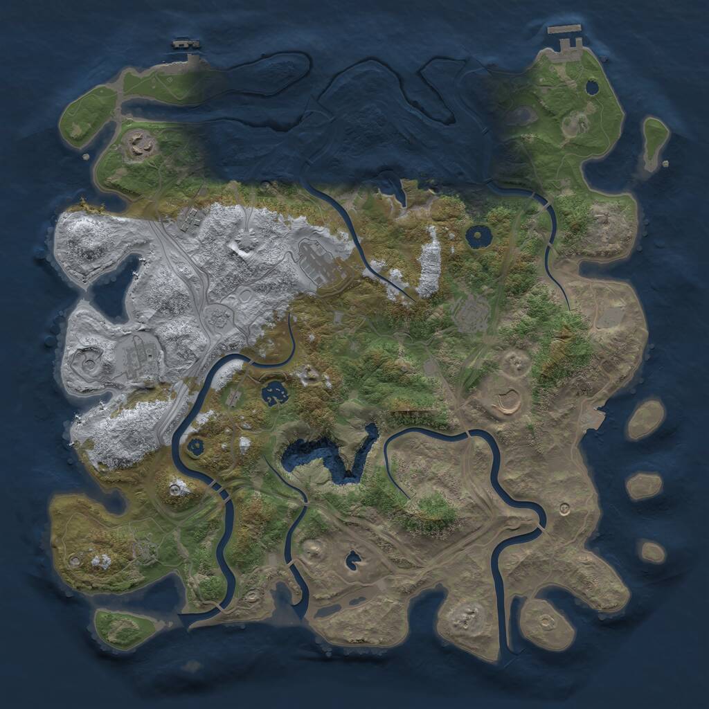 Rust Map: Procedural Map, Size: 4250, Seed: 1287843448, 13 Monuments