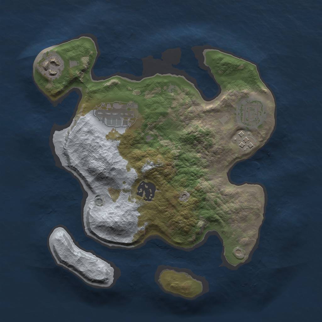 Rust Map: Barren, Size: 2500, Seed: 112525576, 7 Monuments