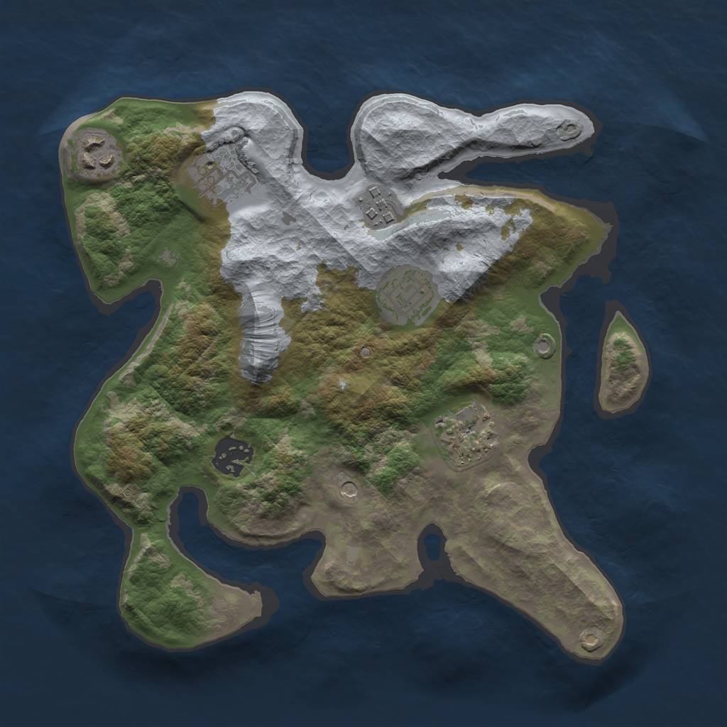 Rust Map: Barren, Size: 2800, Seed: 228228, 9 Monuments