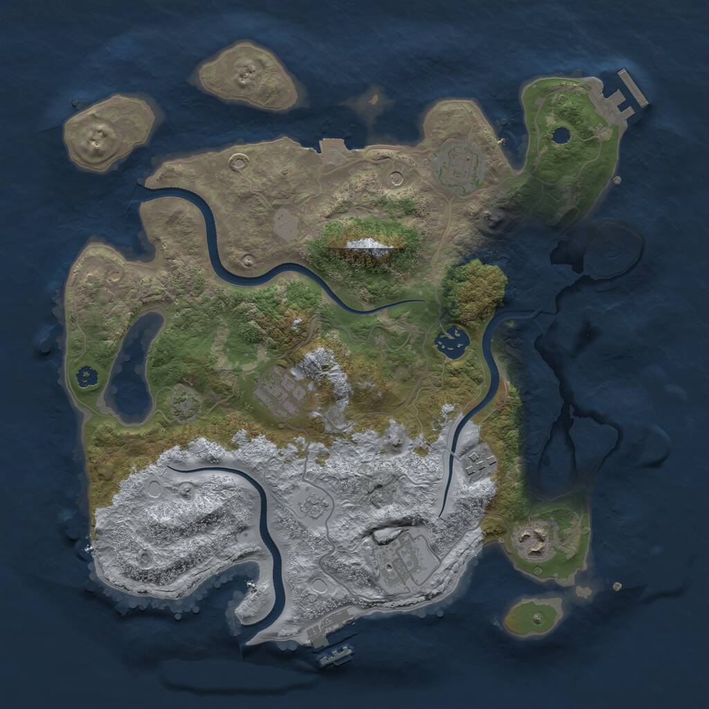 Rust Map: Procedural Map, Size: 3333, Seed: 821746, 12 Monuments