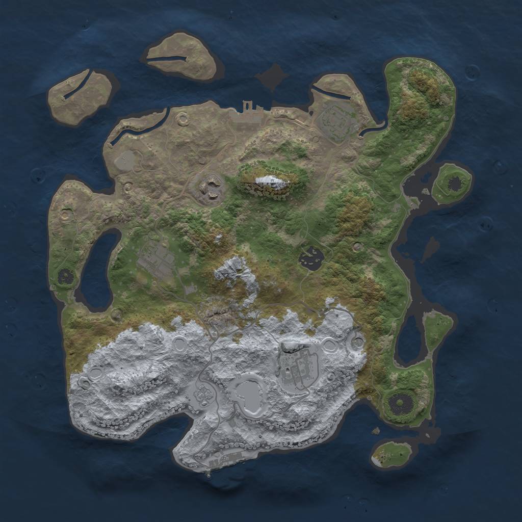 Rust Map: Procedural Map, Size: 3333, Seed: 821746, 14 Monuments