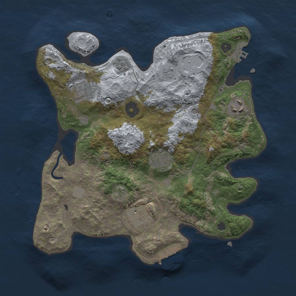 Rust Map: Procedural Map, Size: 3000, Seed: 4015926, 14 Monuments