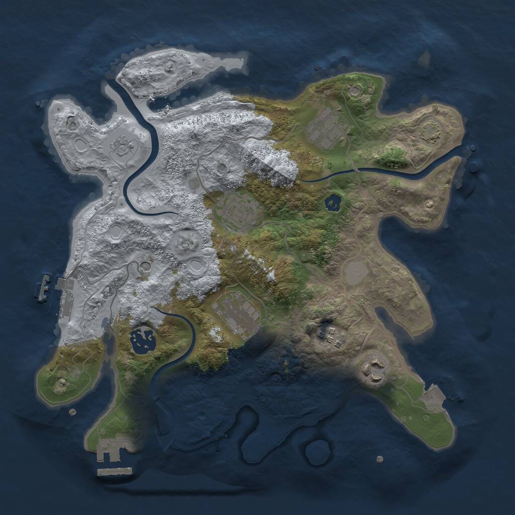 Rust Map: Procedural Map, Size: 3000, Seed: 99793, 12 Monuments