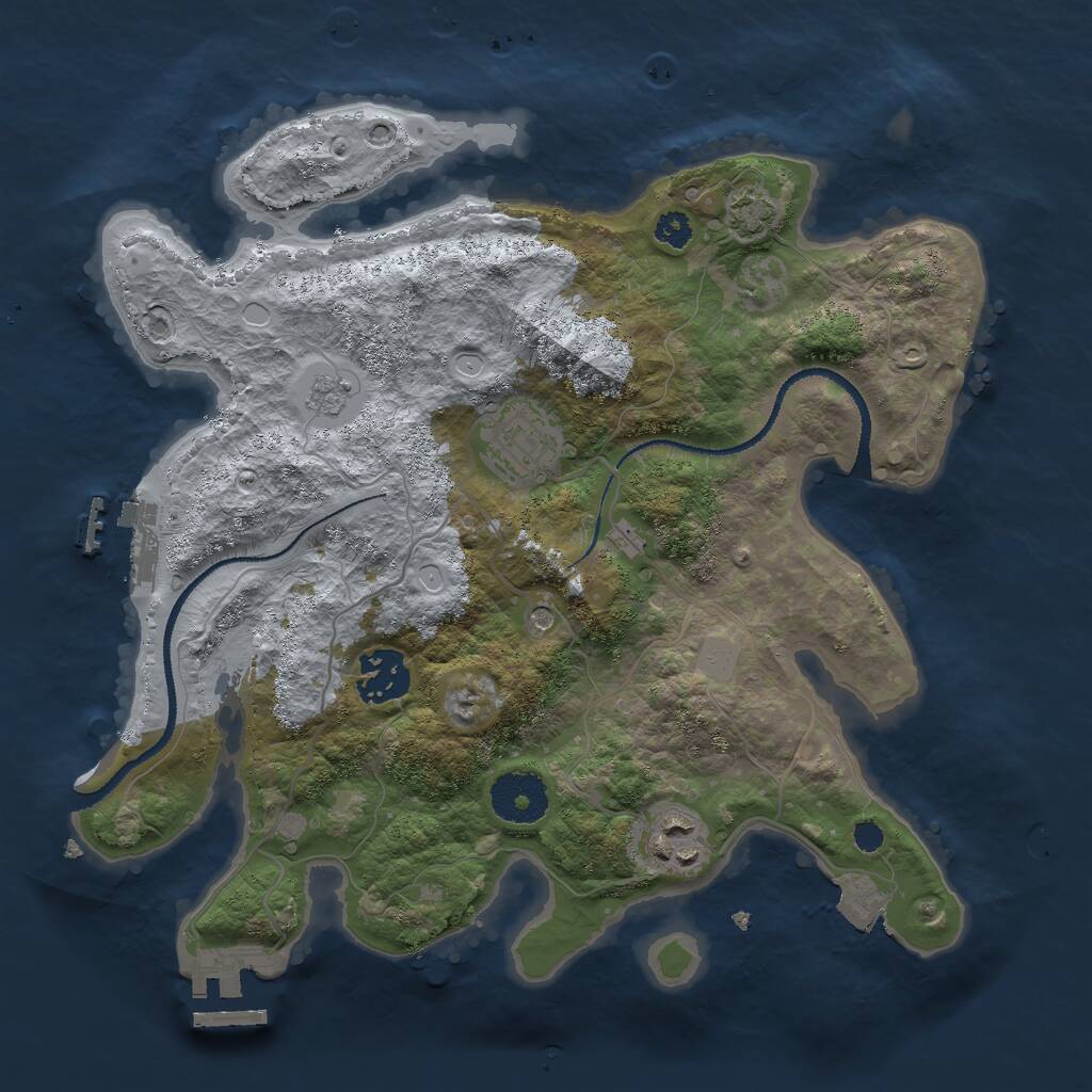 Rust Map: Procedural Map, Size: 3000, Seed: 99793, 9 Monuments