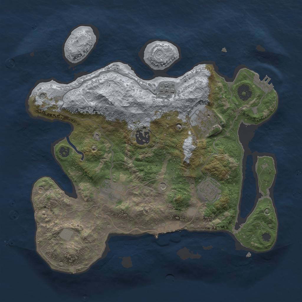 Rust Map: Procedural Map, Size: 3000, Seed: 790825559, 13 Monuments