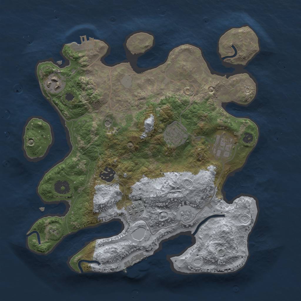 Rust Map: Procedural Map, Size: 3000, Seed: 31670, 14 Monuments