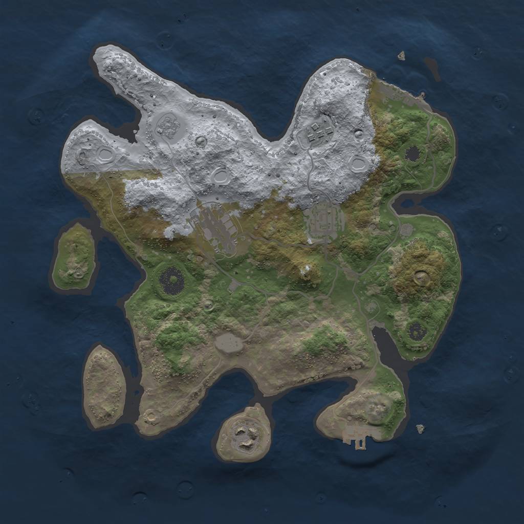 Rust Map: Procedural Map, Size: 3000, Seed: 500322, 12 Monuments