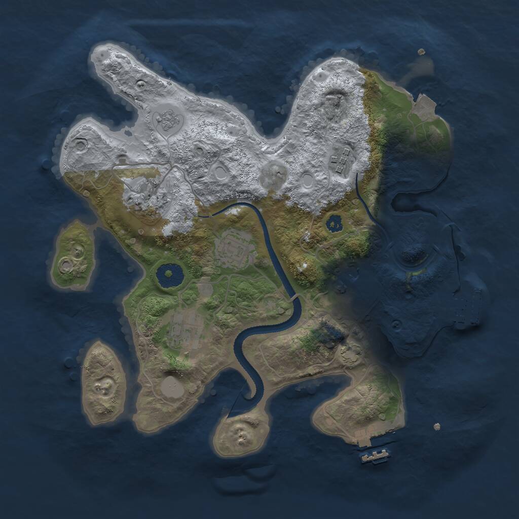 Rust Map: Procedural Map, Size: 3000, Seed: 500322, 10 Monuments