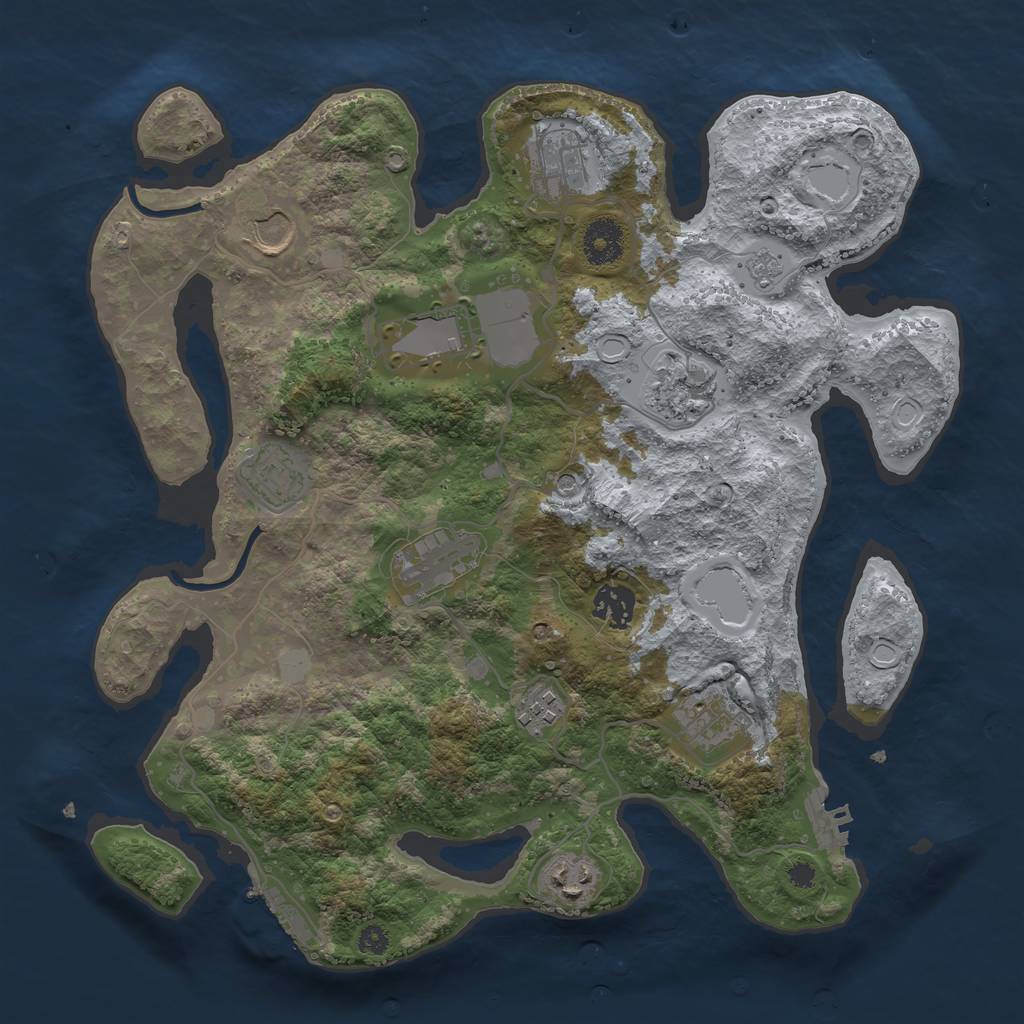 Rust Map: Procedural Map, Size: 3500, Seed: 251122, 19 Monuments