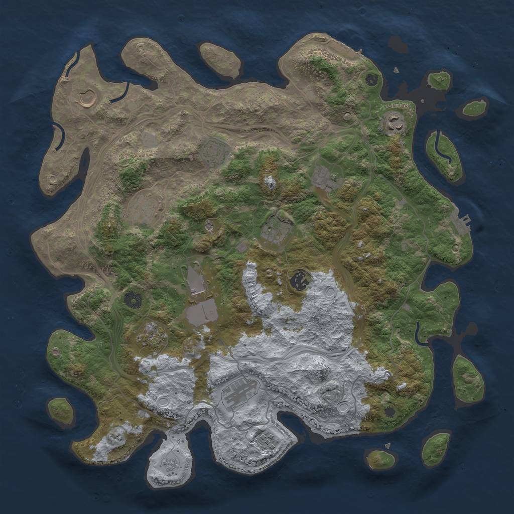 Rust Map: Procedural Map, Size: 4250, Seed: 160077395, 20 Monuments