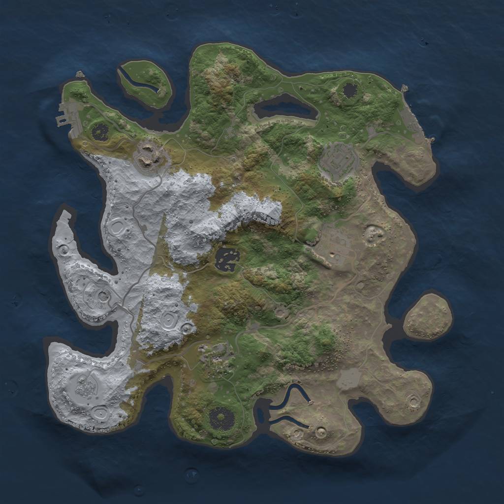 Rust Map: Procedural Map, Size: 3000, Seed: 1944514968, 14 Monuments