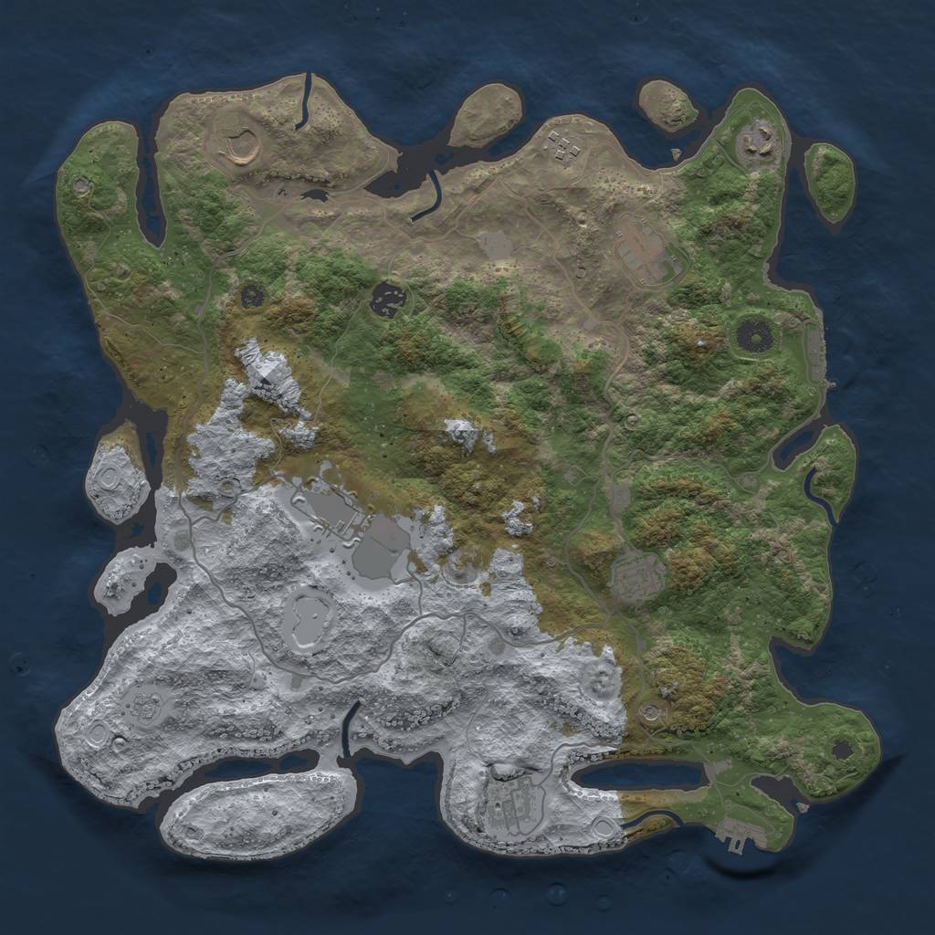 Rust Map: Procedural Map, Size: 4000, Seed: 1578394, 17 Monuments