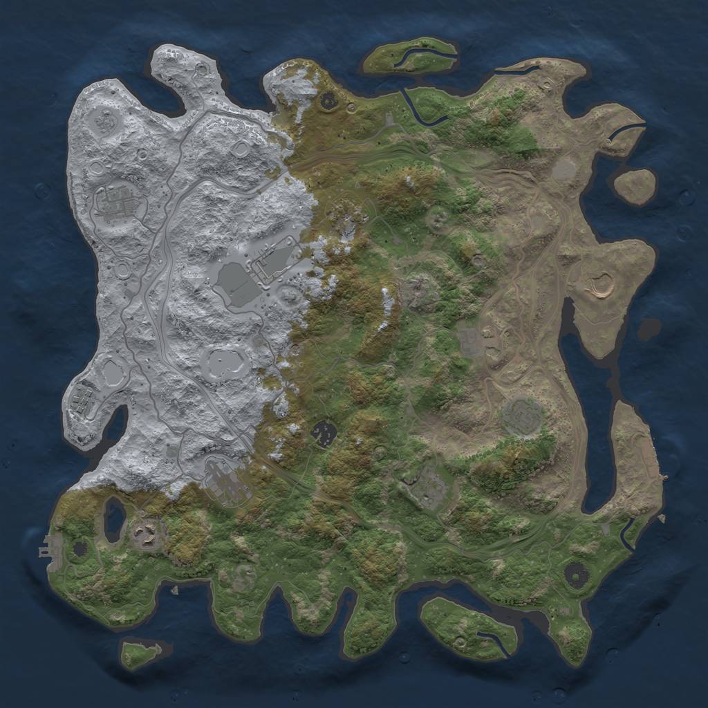 Rust Map: Procedural Map, Size: 4250, Seed: 1489103816, 20 Monuments