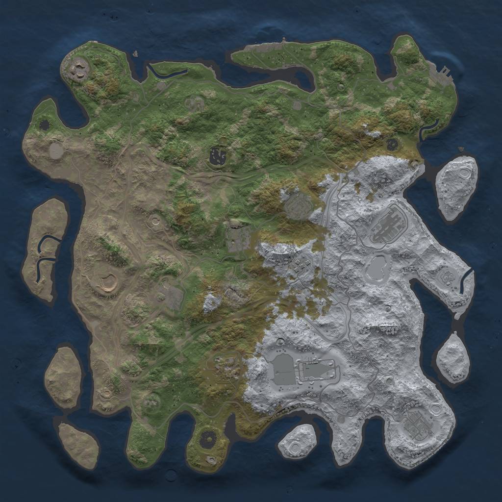 Rust Map: Procedural Map, Size: 4250, Seed: 195587317, 20 Monuments
