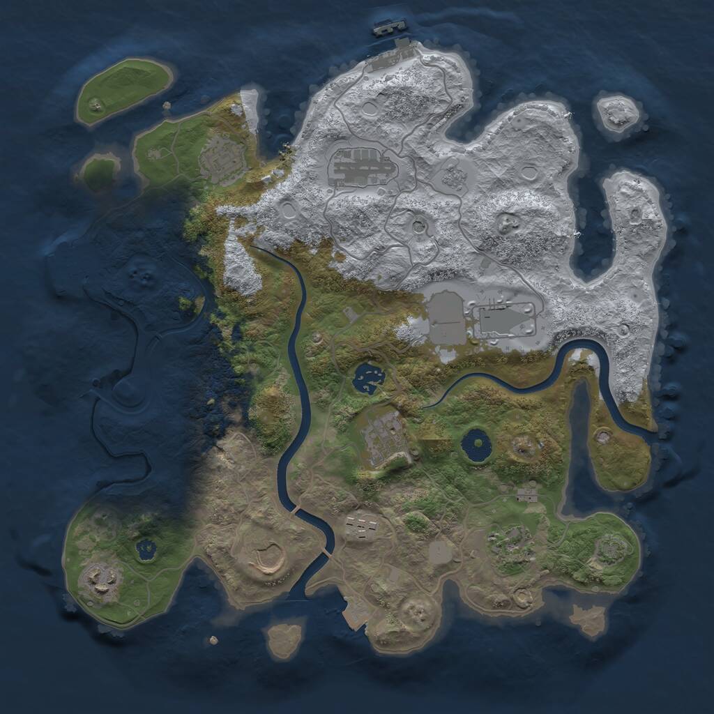 Rust Map: Procedural Map, Size: 3500, Seed: 240362431, 15 Monuments