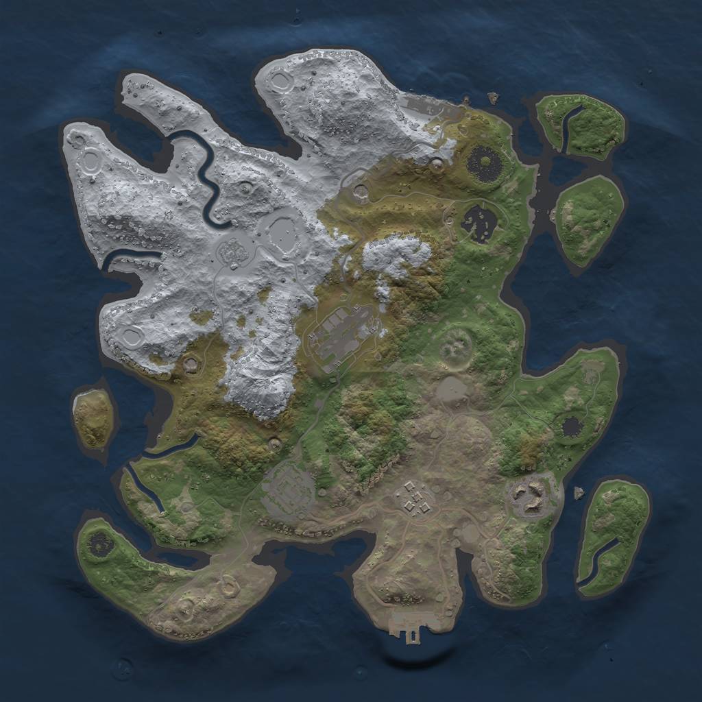 Rust Map: Procedural Map, Size: 3000, Seed: 472060328, 14 Monuments