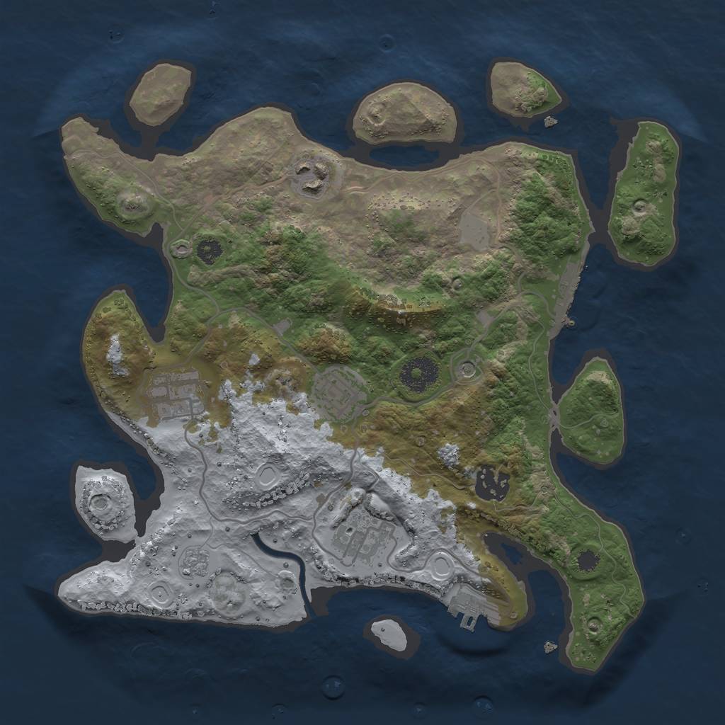 Rust Map: Procedural Map, Size: 3000, Seed: 22130913, 14 Monuments