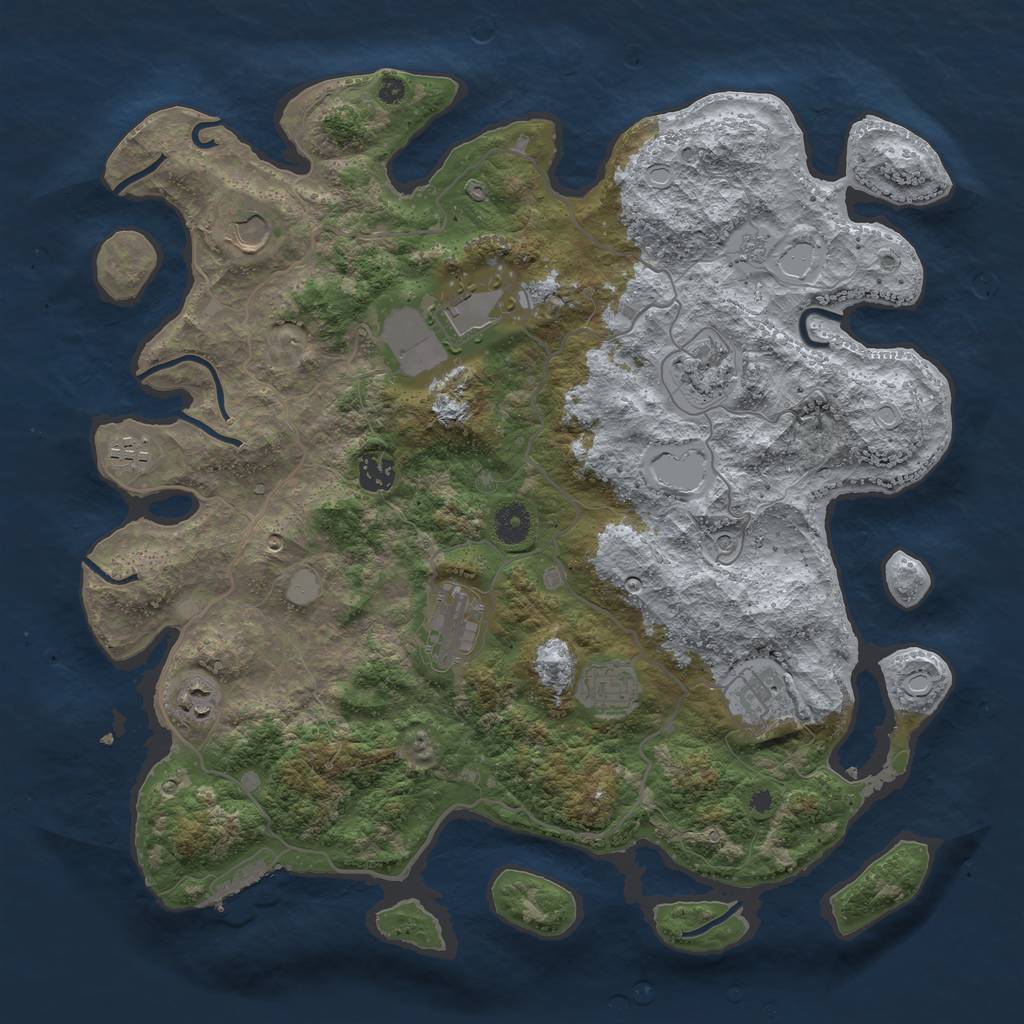 Rust Map: Procedural Map, Size: 4000, Seed: 1934766887, 17 Monuments