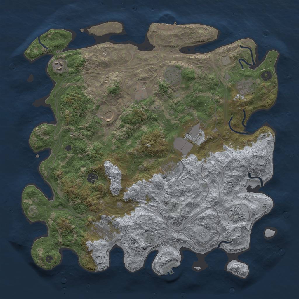 Rust Map: Procedural Map, Size: 4250, Seed: 1122285225, 20 Monuments