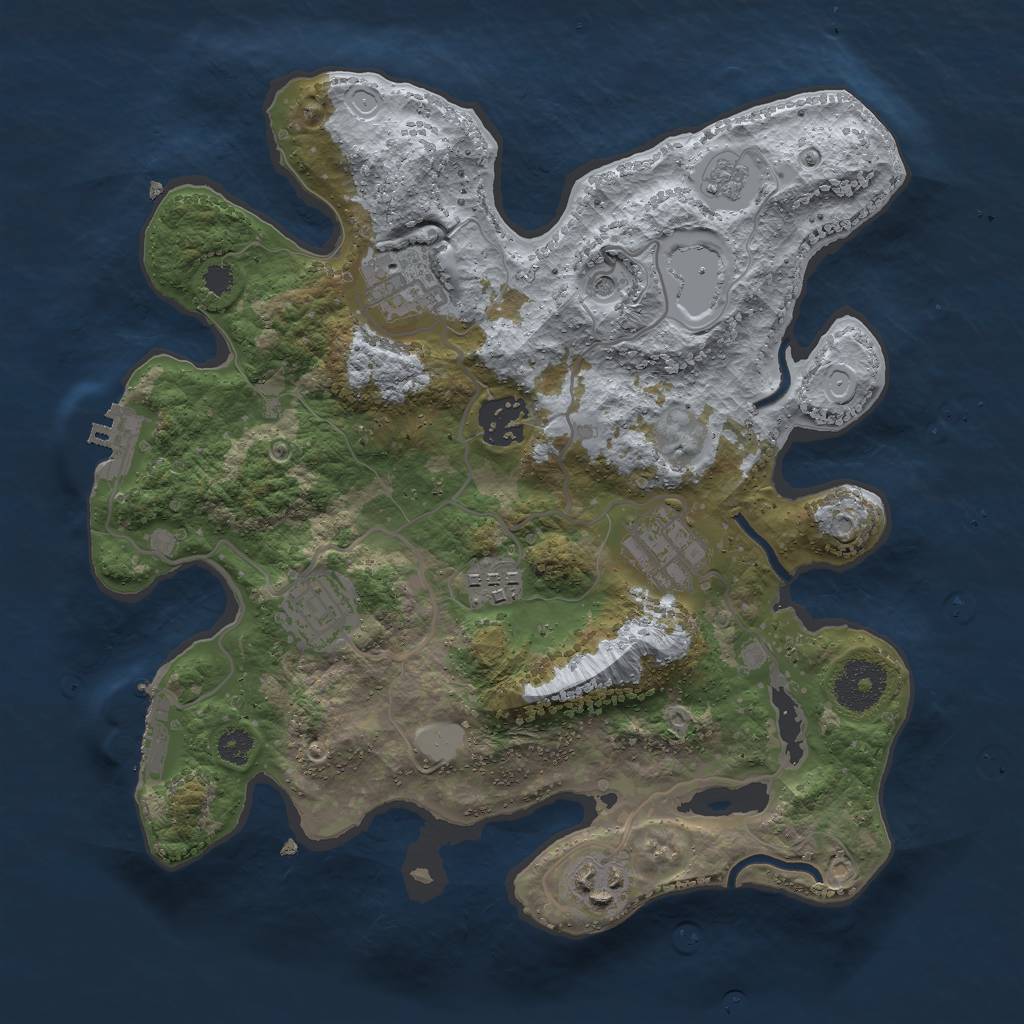 Rust Map: Procedural Map, Size: 3000, Seed: 797362353, 15 Monuments