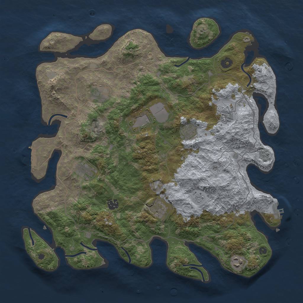 Rust Map: Procedural Map, Size: 4000, Seed: 371283852, 18 Monuments