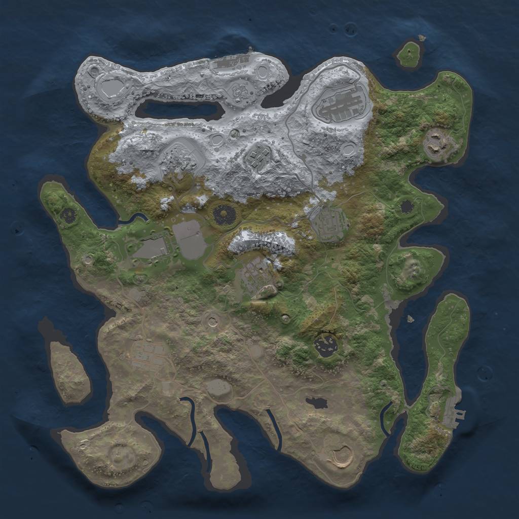 Rust Map: Procedural Map, Size: 3500, Seed: 1637541924, 17 Monuments