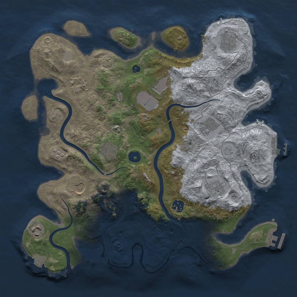 Rust Map: Procedural Map, Size: 3750, Seed: 95522146, 16 Monuments