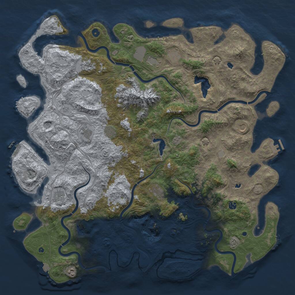 Rust Map: Procedural Map, Size: 5500, Seed: 30499908, 17 Monuments