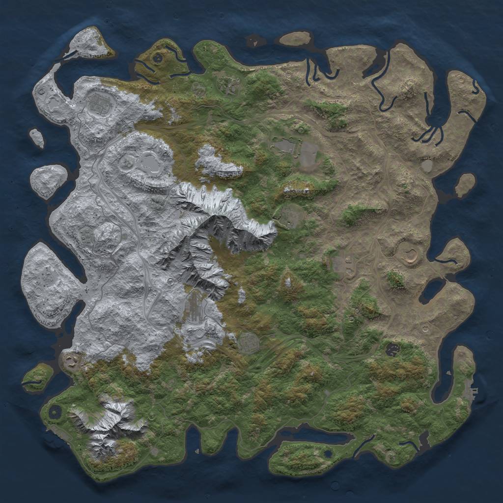Rust Map: Procedural Map, Size: 5500, Seed: 30499908, 20 Monuments
