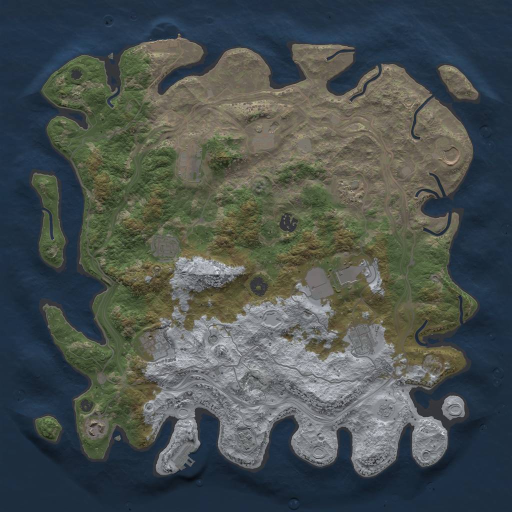 Rust Map: Procedural Map, Size: 4250, Seed: 1529361101, 20 Monuments