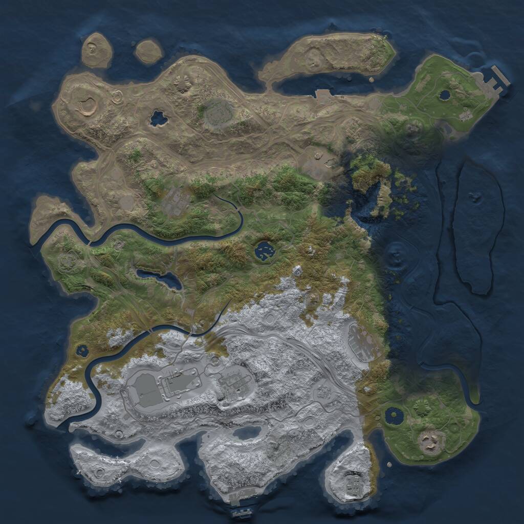 Rust Map: Procedural Map, Size: 4250, Seed: 28890, 16 Monuments