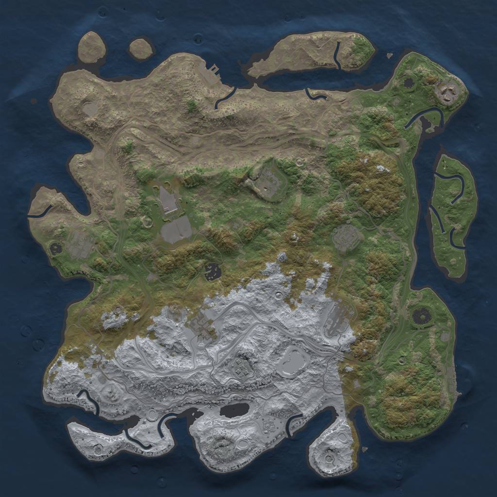 Rust Map: Procedural Map, Size: 4250, Seed: 28890, 18 Monuments