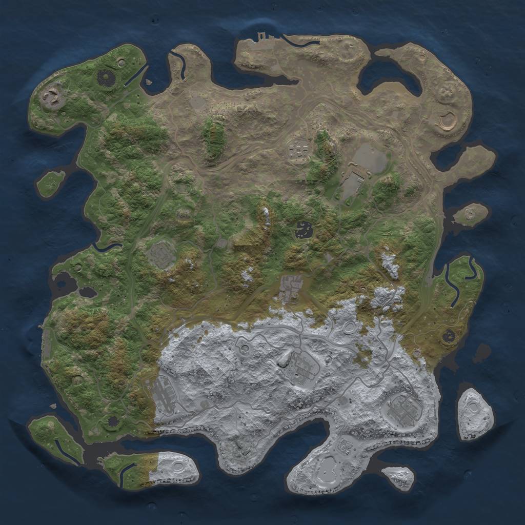 Rust Map: Procedural Map, Size: 4250, Seed: 72589, 19 Monuments