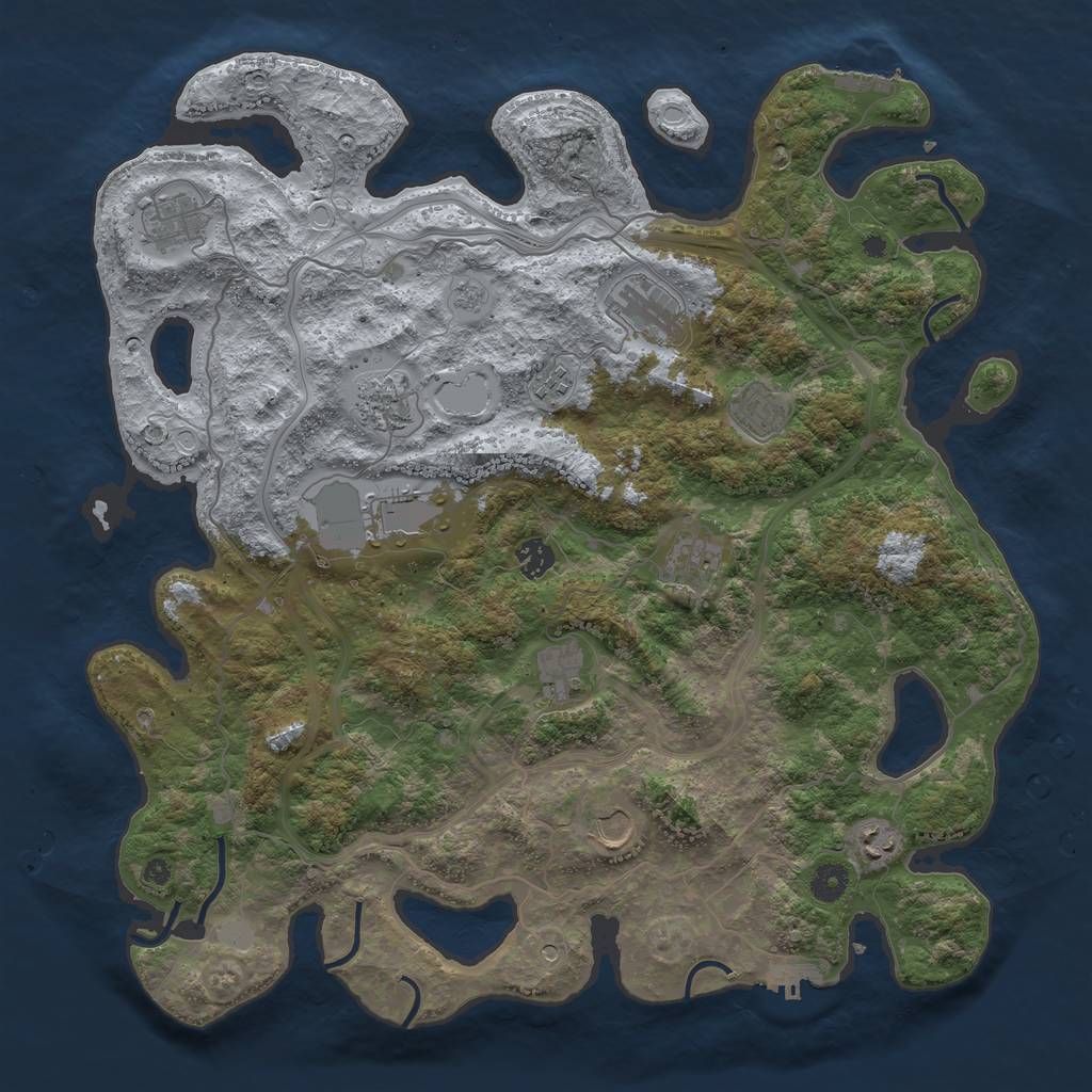 Rust Map: Procedural Map, Size: 4250, Seed: 819761997, 20 Monuments