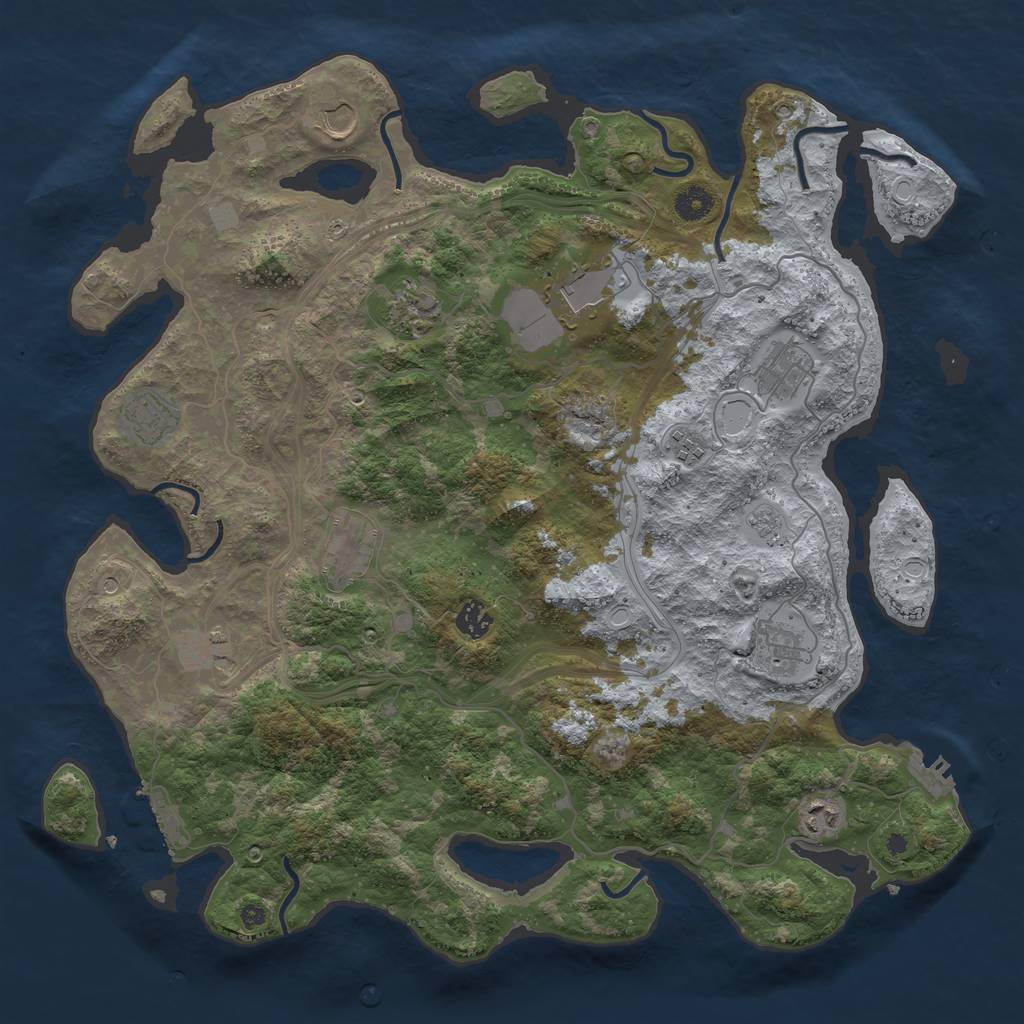 Rust Map: Procedural Map, Size: 4250, Seed: 1780200325, 20 Monuments