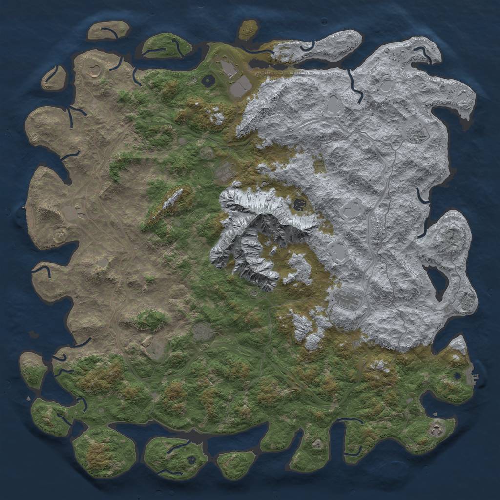 Rust Map: Procedural Map, Size: 6000, Seed: 546, 20 Monuments