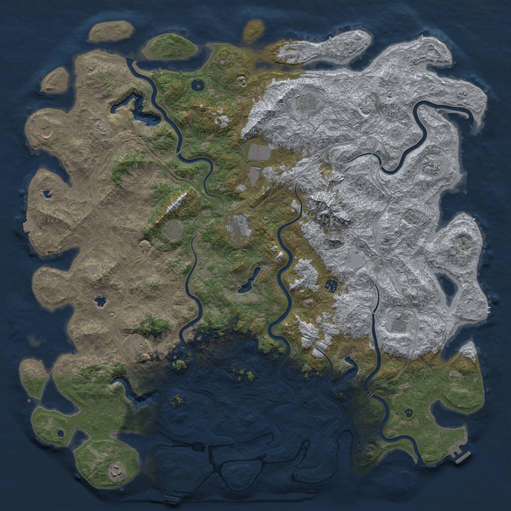 Rust Map: Procedural Map, Size: 6000, Seed: 546, 17 Monuments