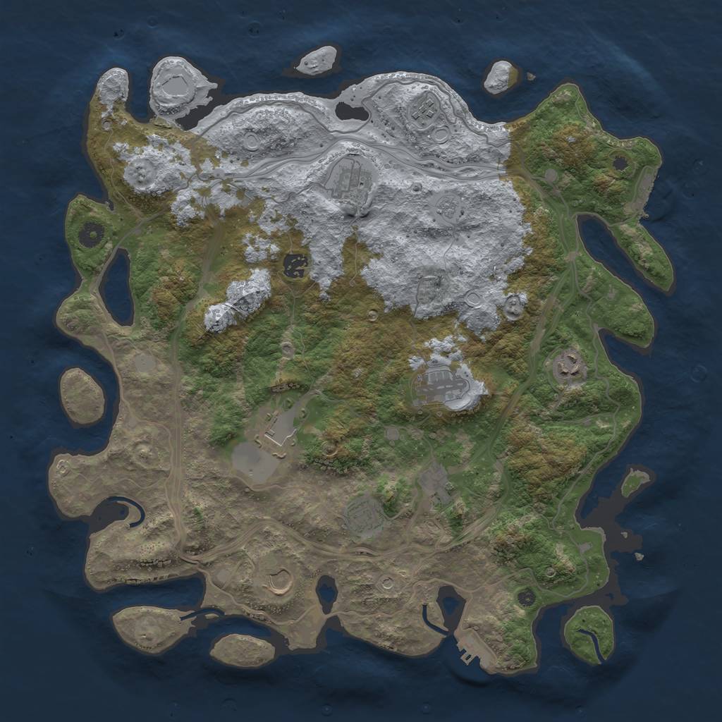 Rust Map: Procedural Map, Size: 4250, Seed: 1170238927, 18 Monuments