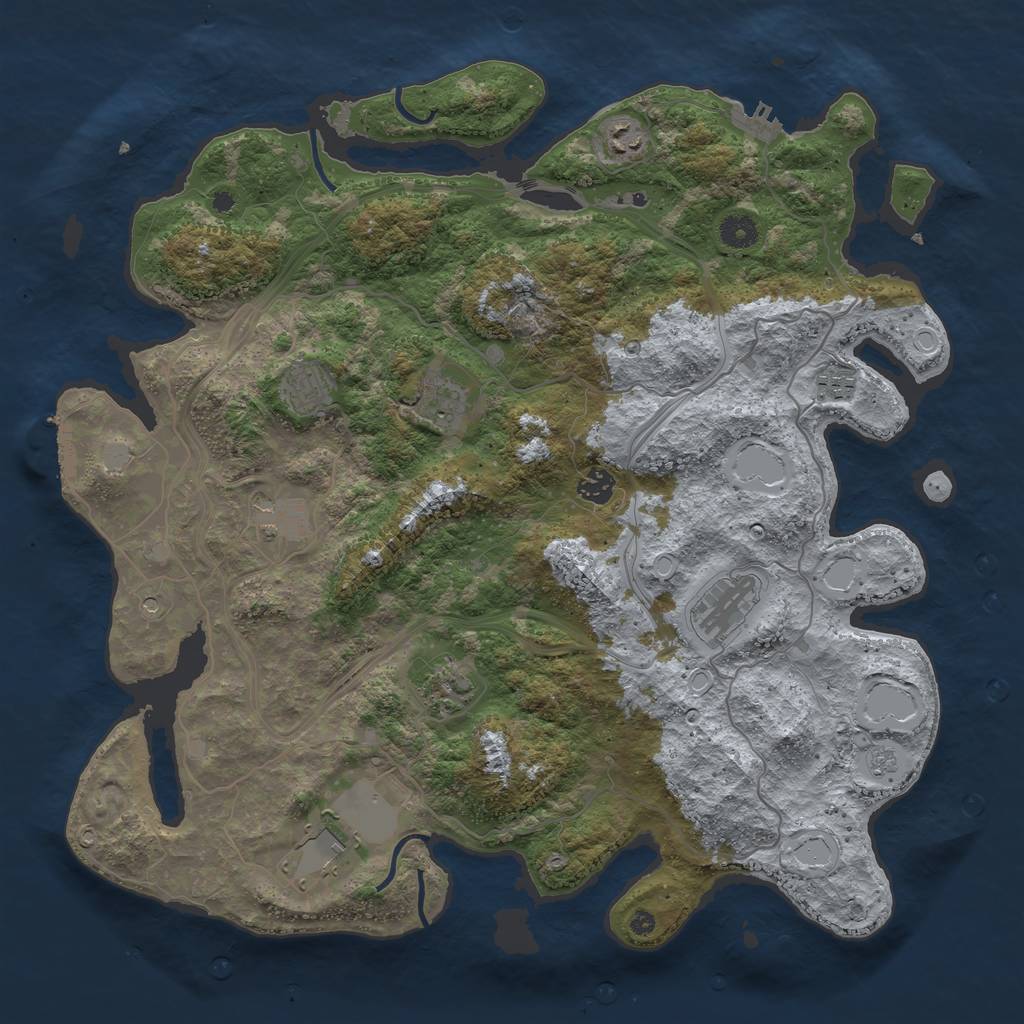 Rust Map: Procedural Map, Size: 4250, Seed: 754154394, 18 Monuments