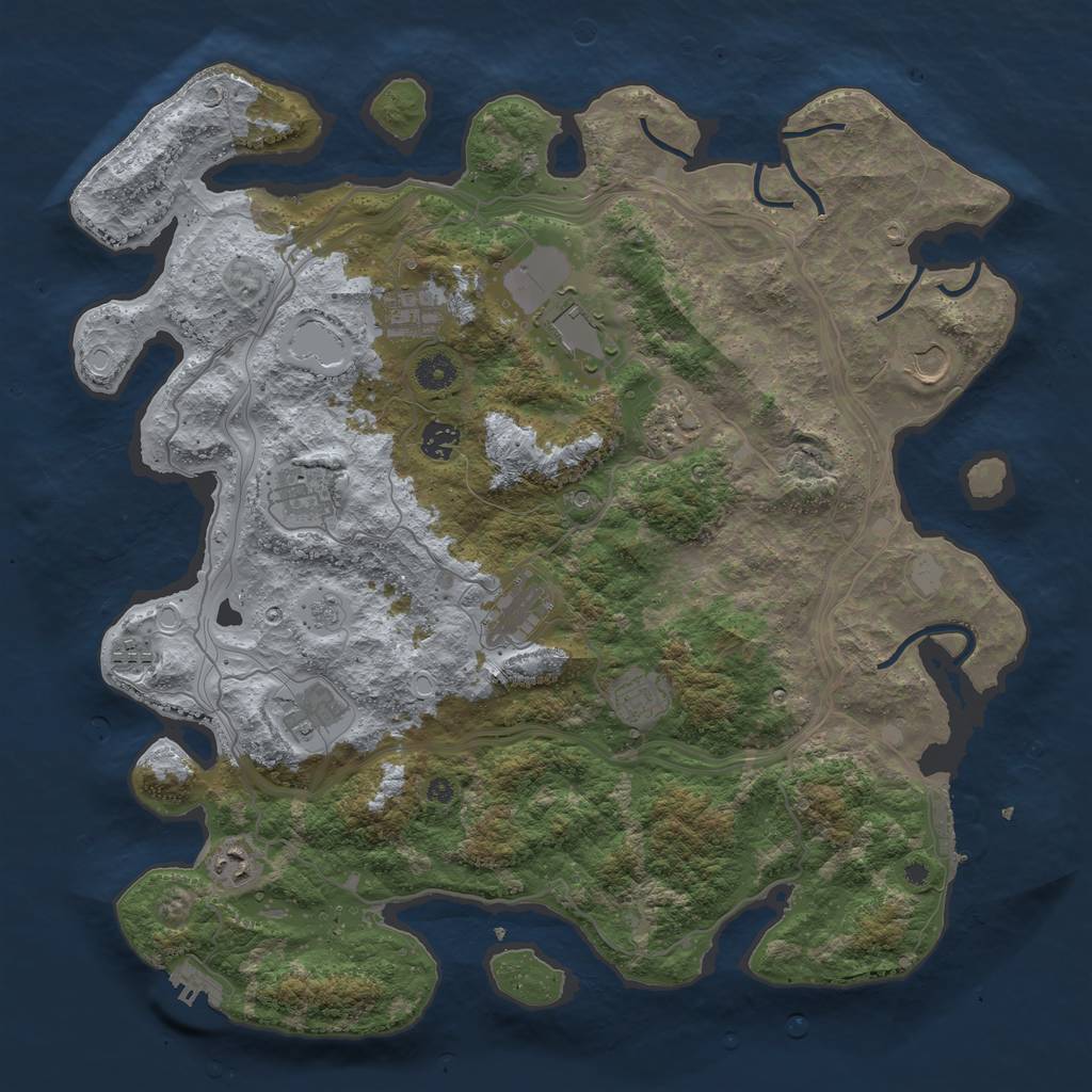 Rust Map: Procedural Map, Size: 4250, Seed: 8337618, 20 Monuments