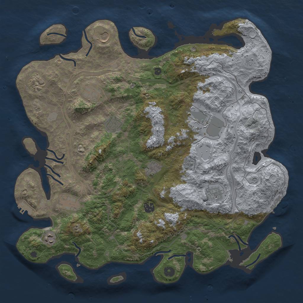 Rust Map: Procedural Map, Size: 4250, Seed: 1644199278, 20 Monuments