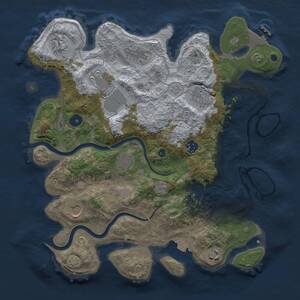 Thumbnail Rust Map: Procedural Map, Size: 3650, Seed: 9233334, 14 Monuments