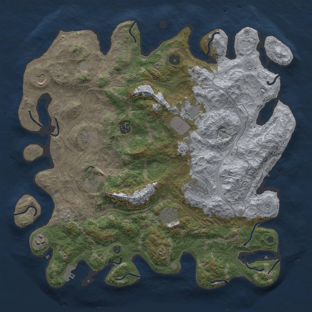 Rust Map: Procedural Map, Size: 4250, Seed: 39089380, 18 Monuments