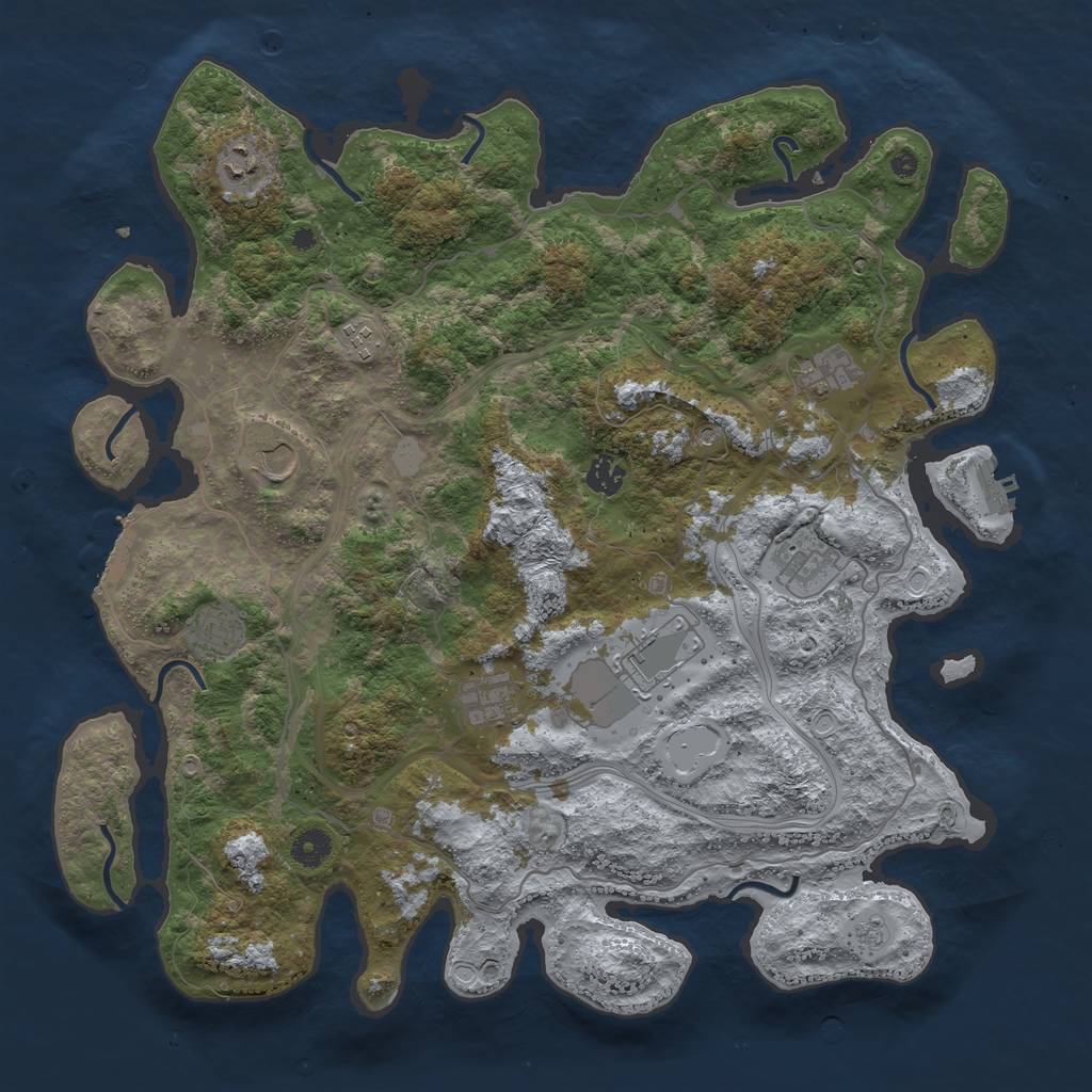 Rust Map: Procedural Map, Size: 4250, Seed: 11249, 18 Monuments