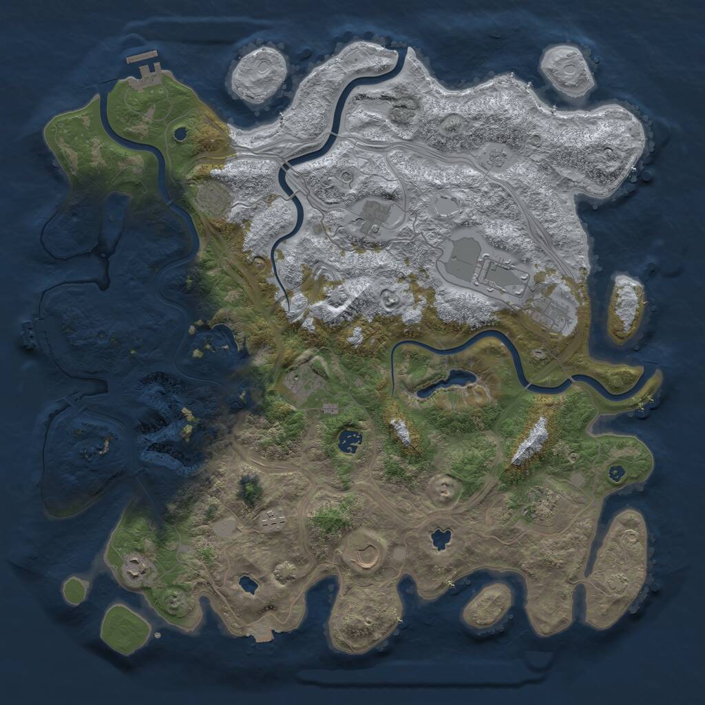 Rust Map: Procedural Map, Size: 4500, Seed: 1897259023, 16 Monuments