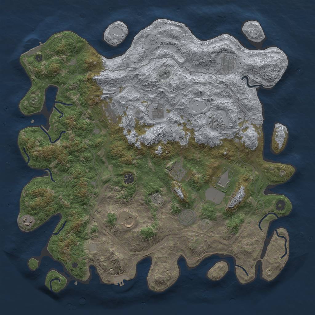 Rust Map: Procedural Map, Size: 4500, Seed: 1897259023, 20 Monuments