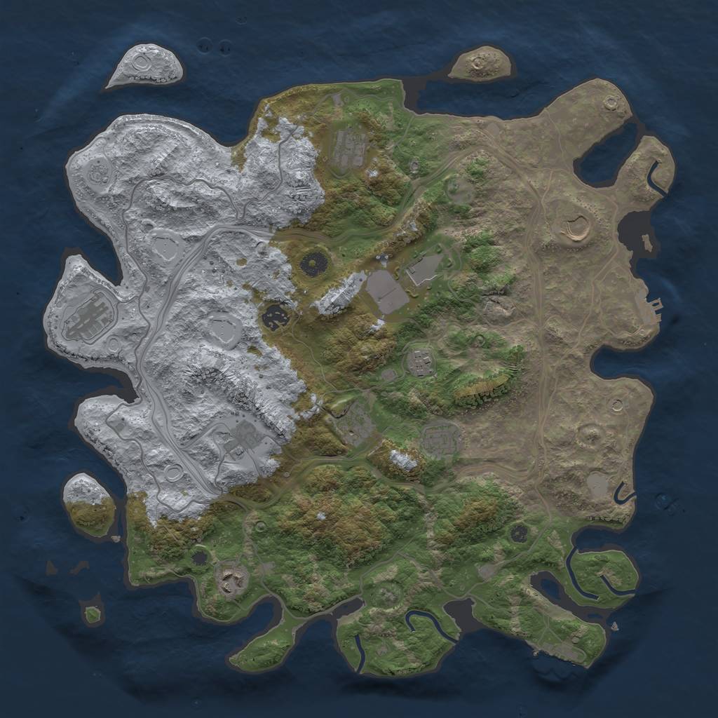 Rust Map: Procedural Map, Size: 4250, Seed: 25561, 19 Monuments