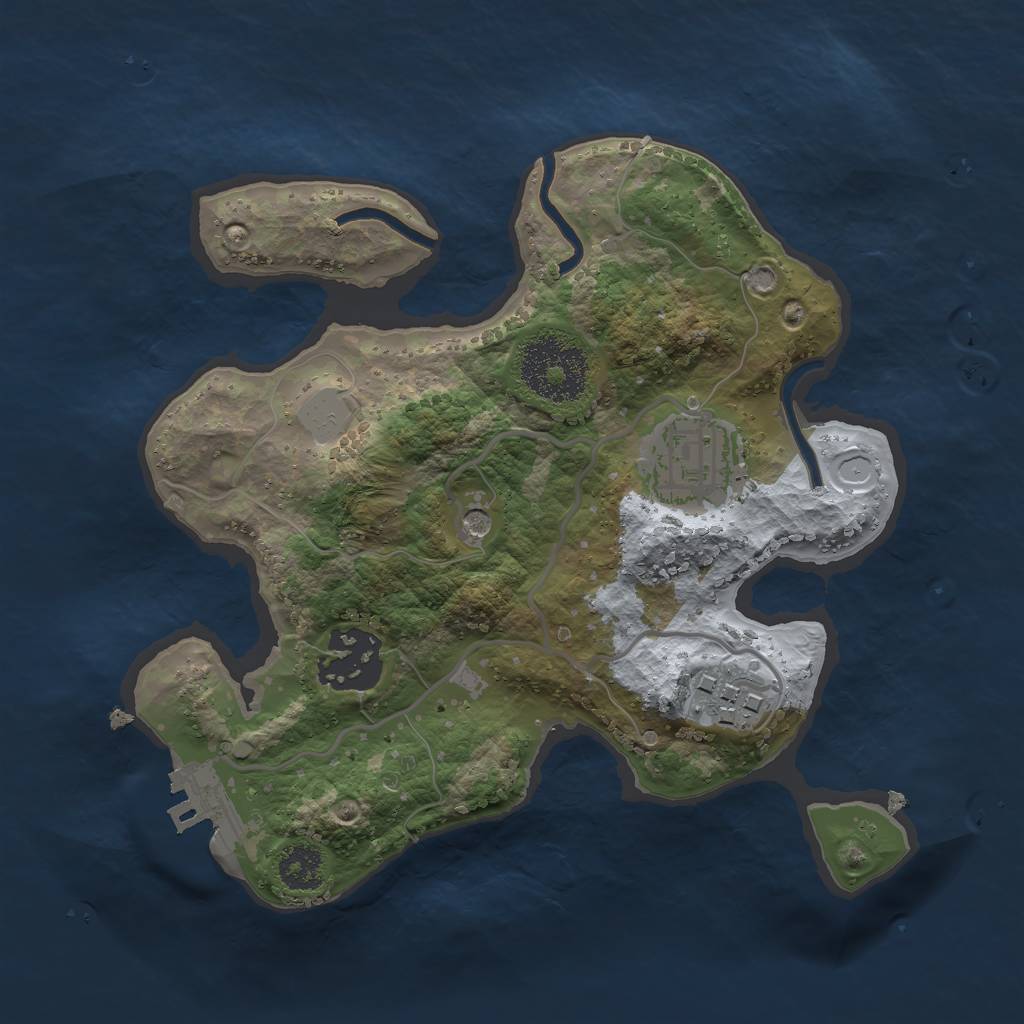 Rust Map: Procedural Map, Size: 2313, Seed: 2222, 10 Monuments